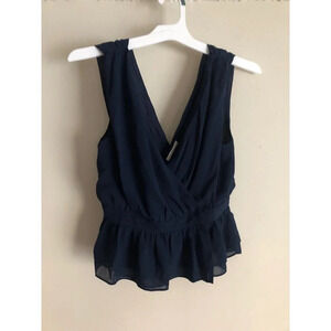 Phanuel women’s Deep V top Navy blue sz Small NWT